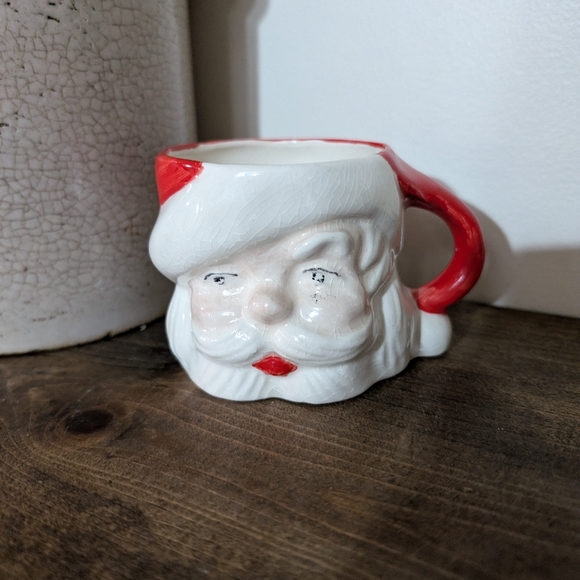 Vintage Santa Mug Antique Christmas Holiday Decor Cottagecore Farmhouse MCM - Picture 3 of 7